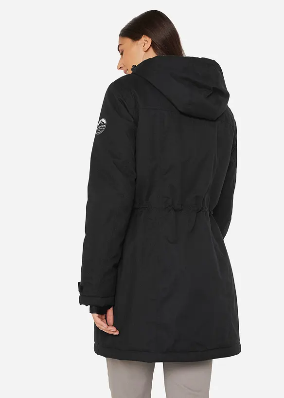 Funkční parka s medvídkovým flísem a kapucí, nepromokavá, bonprix