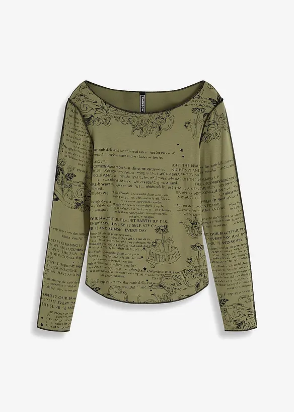 Tričko s dlouhým rukávem, z jemné viskózy, bonprix