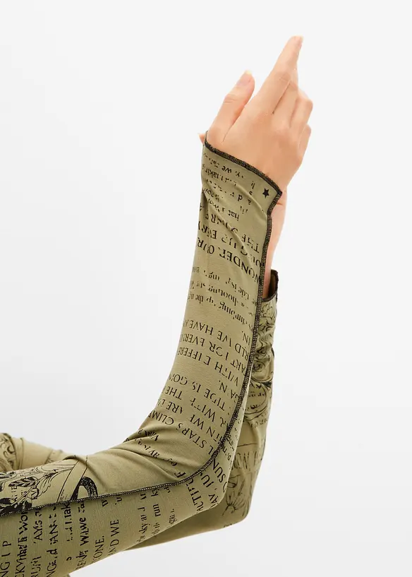 Tričko s dlouhým rukávem, z jemné viskózy, bonprix