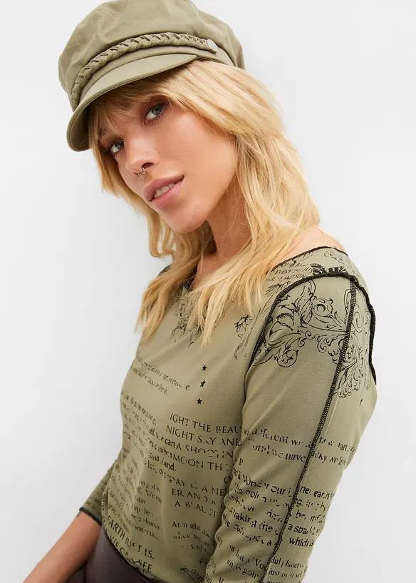 Tričko s dlouhým rukávem, z jemné viskózy, bonprix