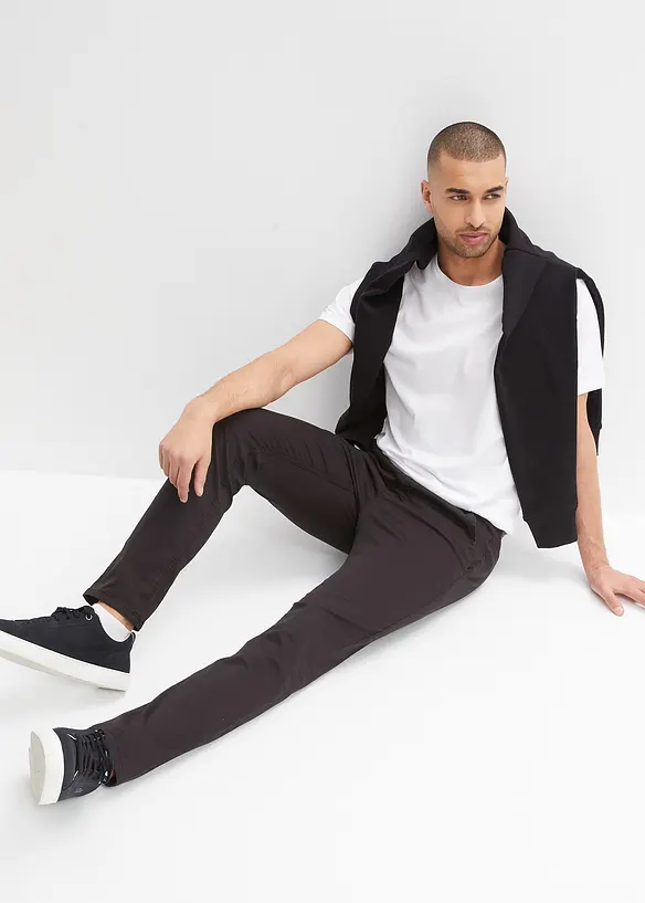 Strečov&eacute; kalhoty Regular Fit bez zap&iacute;n&aacute;n&iacute;, Straight, bonprix