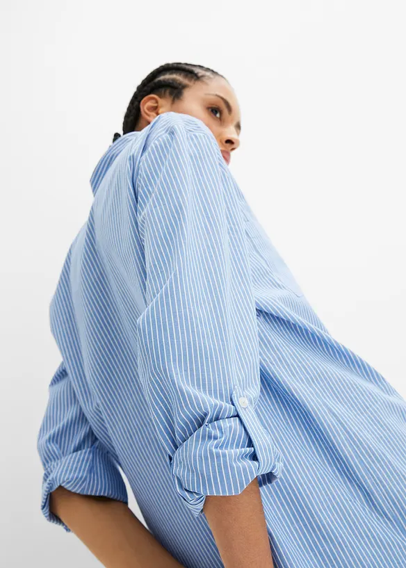 Dlouh&aacute; halenka s ohrnut&yacute;mi ruk&aacute;vy, bonprix