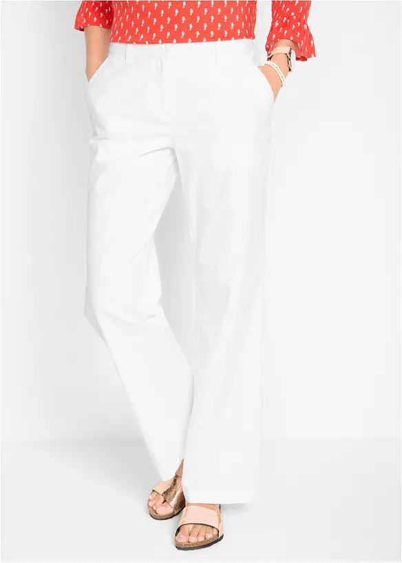 Tkan&eacute; kalhoty ze směsi lnu a bavlny, bonprix