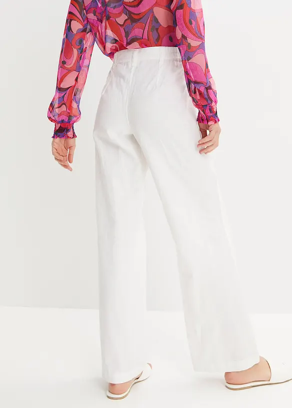 Tkané kalhoty ze směsi lnu a bavlny, bonprix