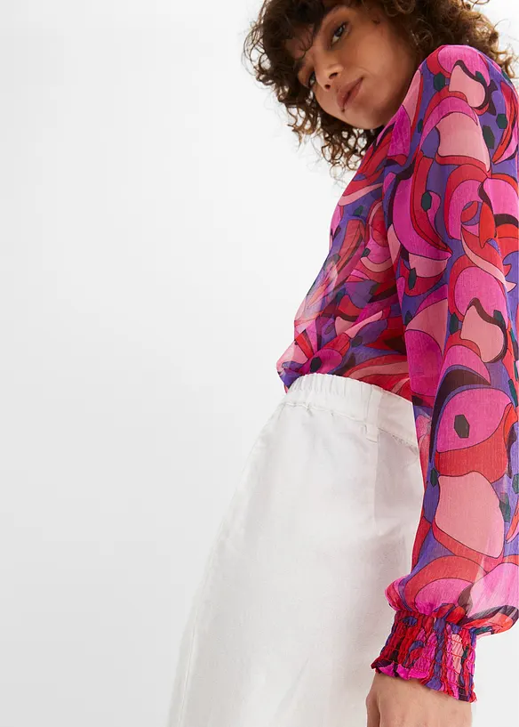 Tkané kalhoty ze směsi lnu a bavlny, bonprix