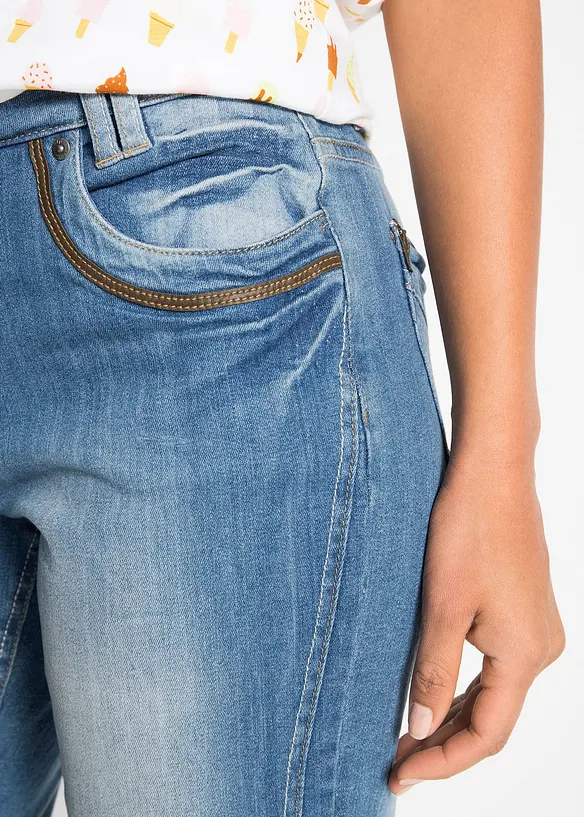 Capri džíny, Slim Fit, Mid Waist, bonprix
