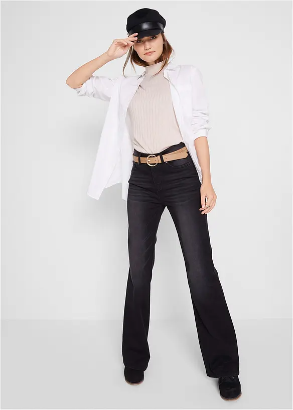 Džíny Bootcut, Mid Waist, tvarující, bonprix