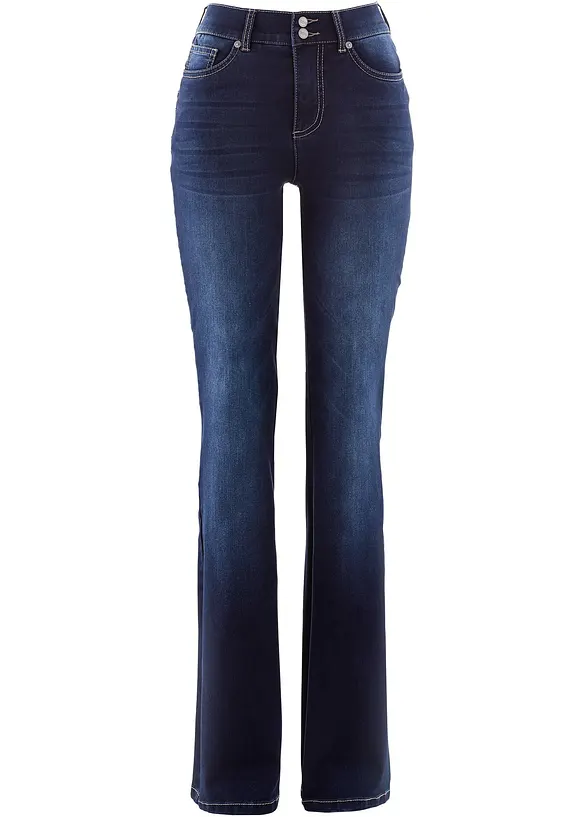 Džíny Bootcut, Mid Waist, tvarující, bonprix
