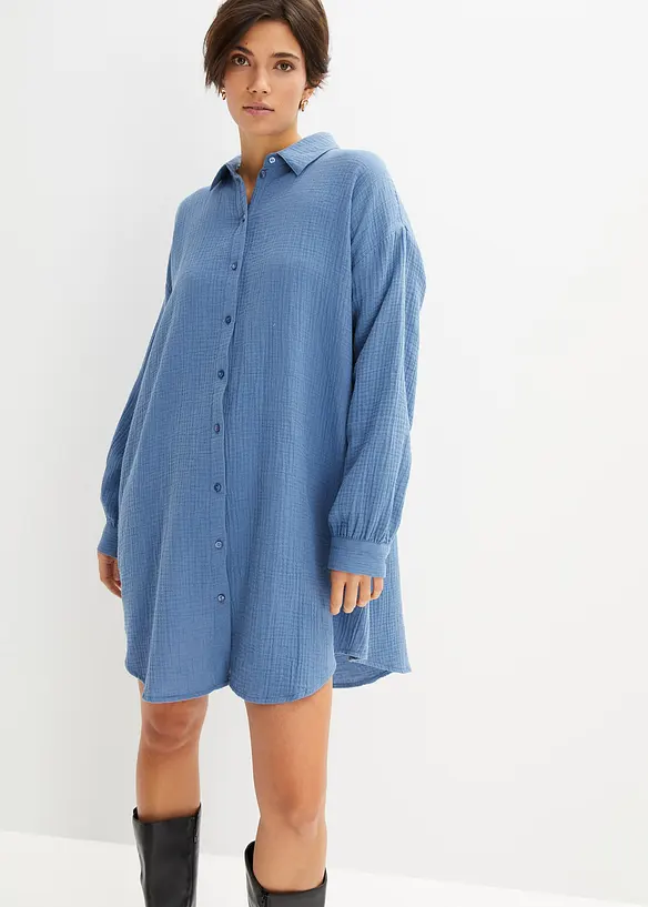 Dlouhá oversize halenka z mušelínu, bonprix