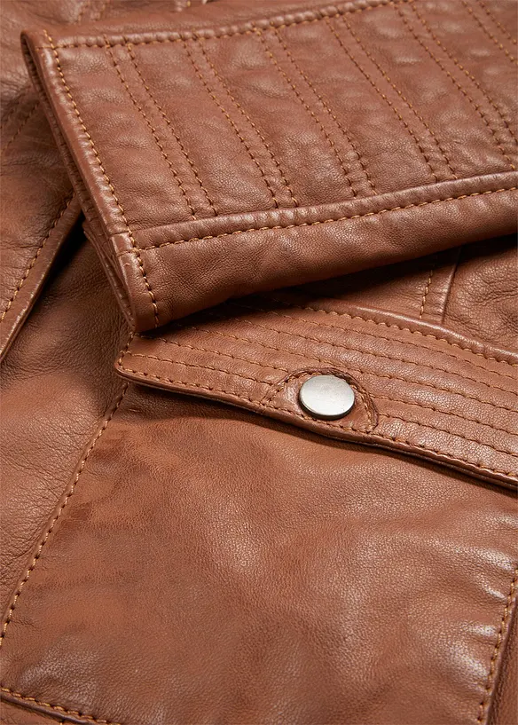 Kožená bunda z napa jehnětiny, bonprix