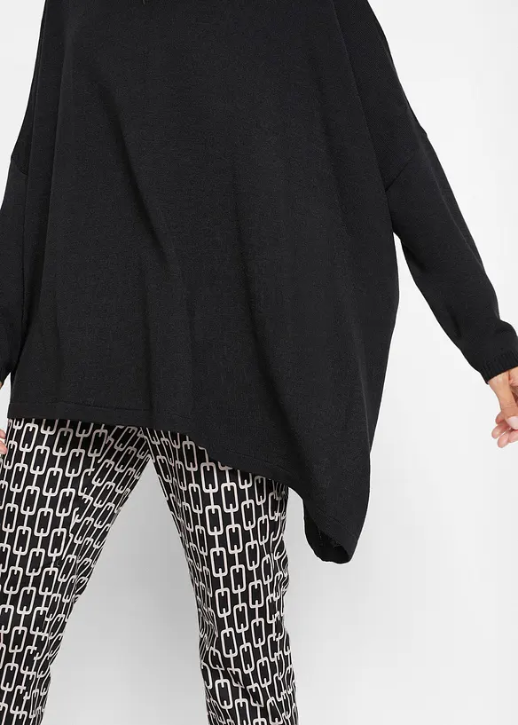 Svetr ve tvaru ponča, s rolákem a asymetrickým střihem, bonprix