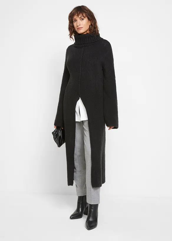 Dlouhý svetr s rolákem, různé varianty nošení, bonprix