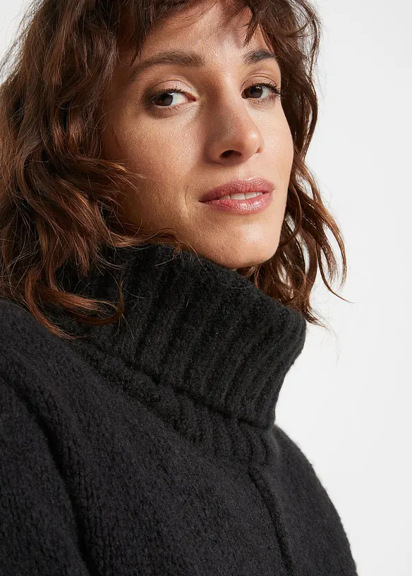 Dlouhý svetr s rolákem, různé varianty nošení, bonprix