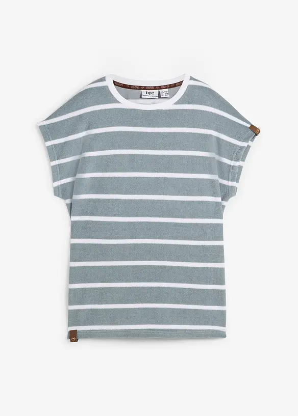 Pruhované tričko z froté, krátký rukáv, bonprix