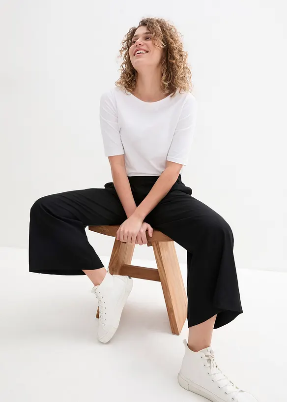 Široké kalhoty Culotte z udržitelné viskózy, bonprix