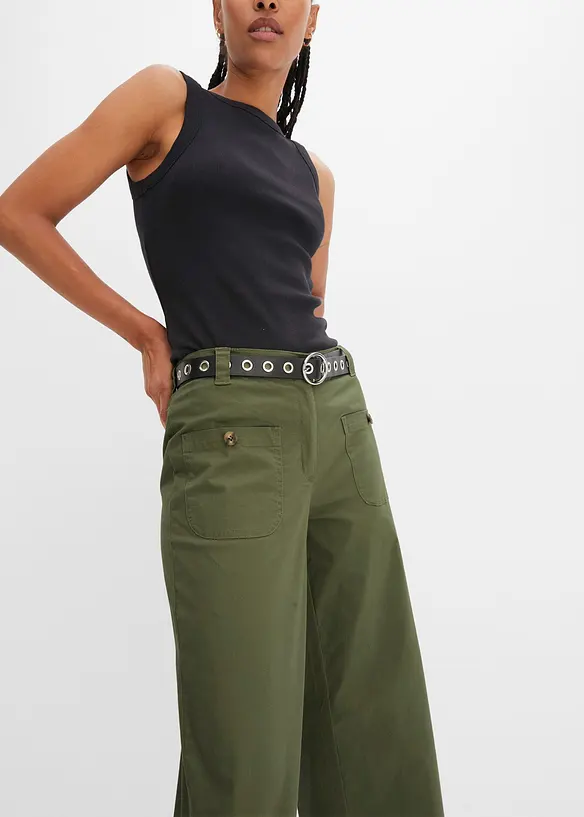Džíny s pohodlným pasem, Wide Leg, High Waist, bonprix
