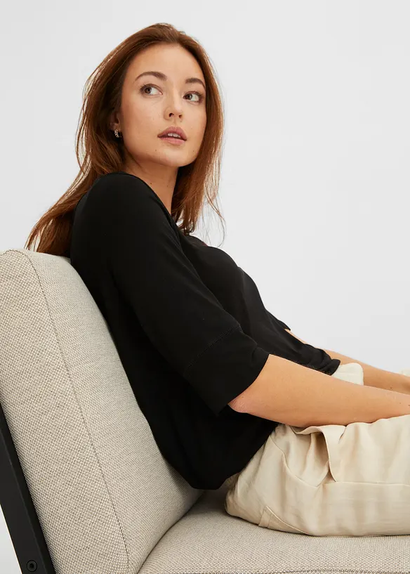 Tričko z jemn&eacute; směsi s visk&oacute;zou, bonprix