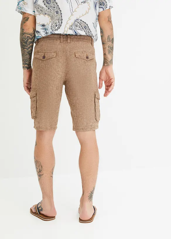 Cargo bermudy ze lnu, bonprix