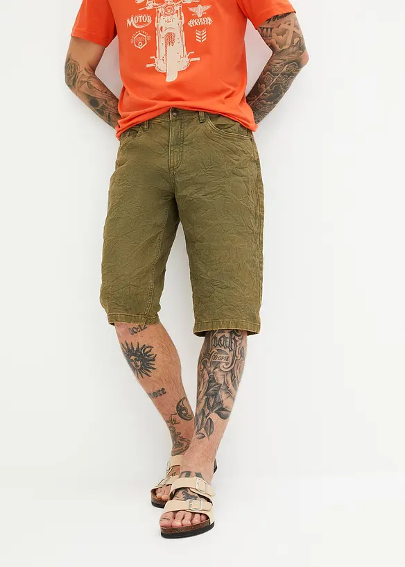 Dlouhé strečové bermudy, Loose Fit, bonprix