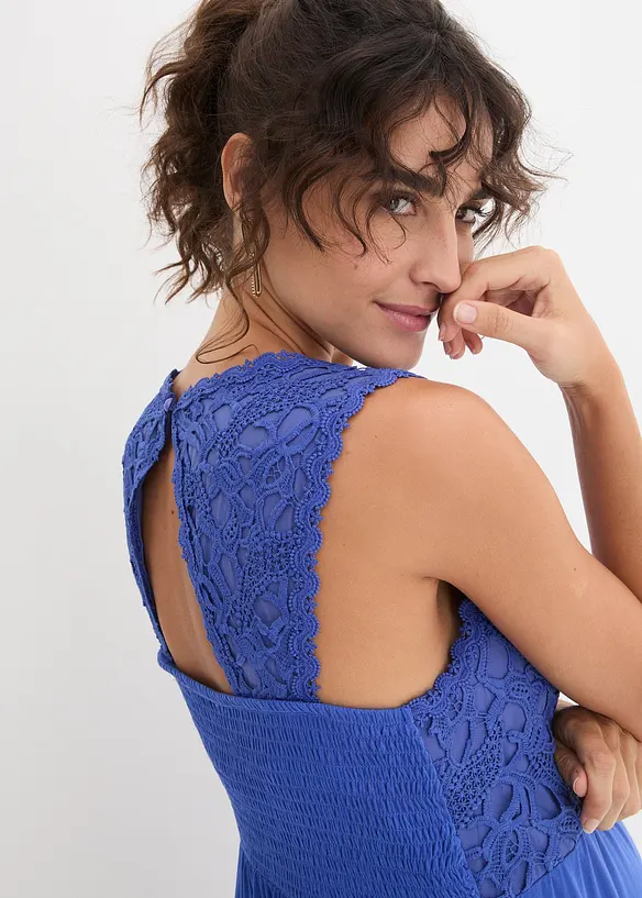 Těhotenské šaty s krajkou a elastickým zadním dílem, bonprix