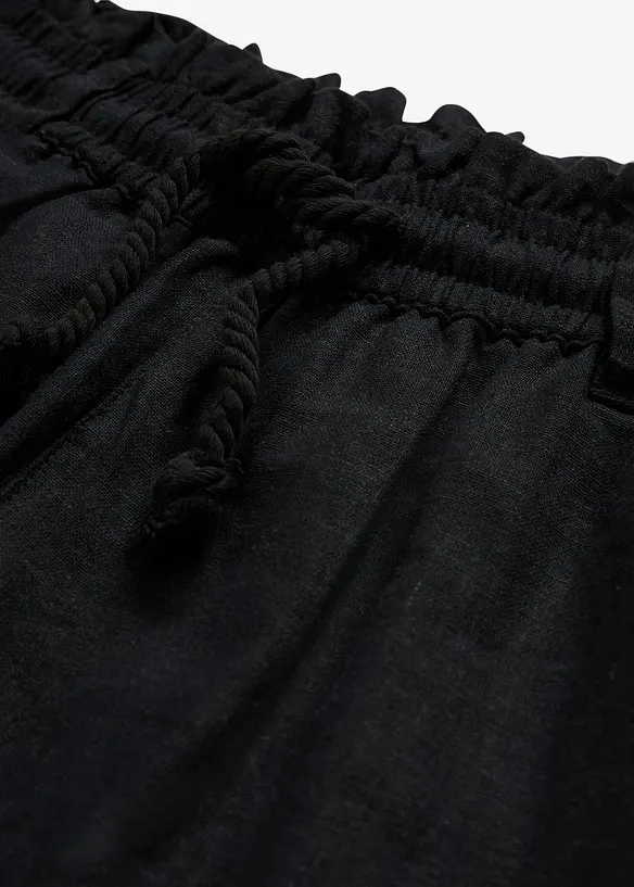 Lněné šortky Paperbag, bonprix