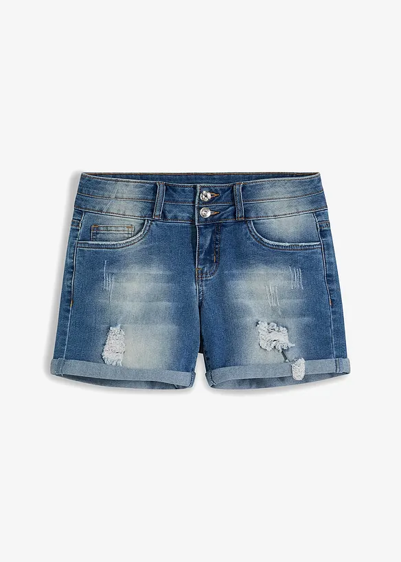 Džínové šortky Mid Waist, bonprix