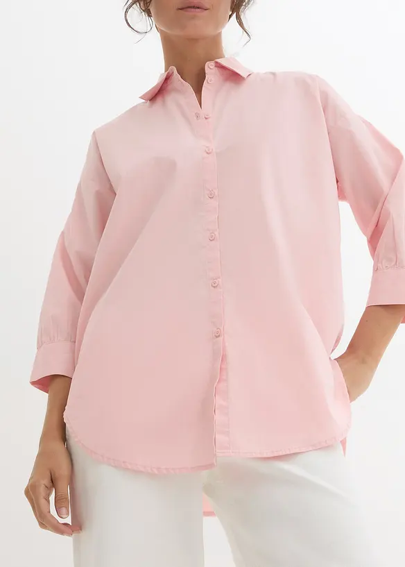 Bavlněná oversize košile s 3/4 rukávem, bonprix