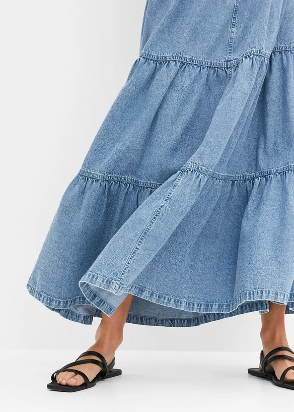 Volánová sukně s knoflíkovou légou, bonprix