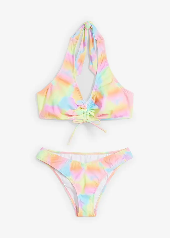 Bikiny s ramínkem kolem krku a řasením (2dílná souprava), bonprix