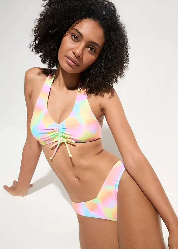 Bikiny s ramínkem kolem krku a řasením (2dílná souprava), bonprix