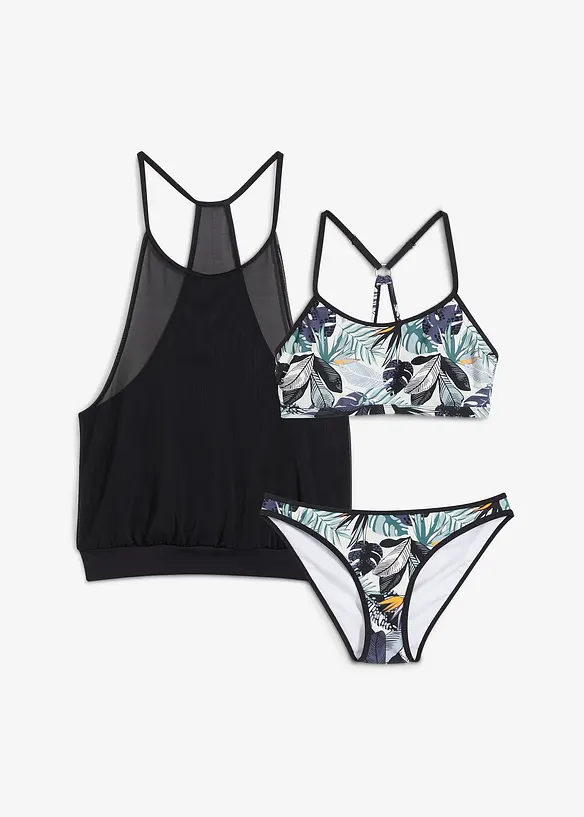 Oversize tankiny s bikinovým podprsenkovým topem (3dílná souprava), bonprix