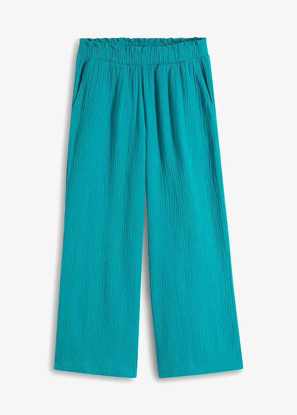 Kalhoty Culotte z bavlněného mušelínu, bonprix
