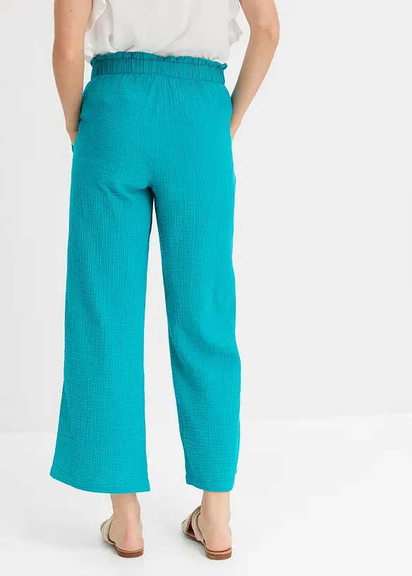 Kalhoty Culotte z bavlněného mušelínu, bonprix