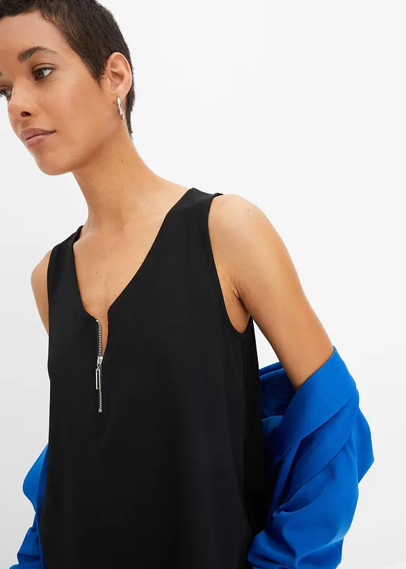 Top se zipem, z udržitelné viskózy, bonprix