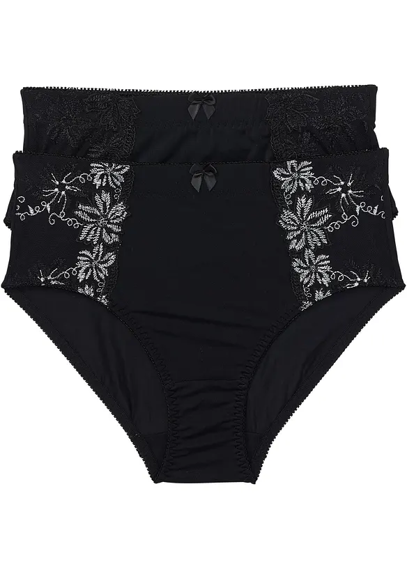 Tvarující kalhotky s výšivkou (2 ks v balení), bonprix
