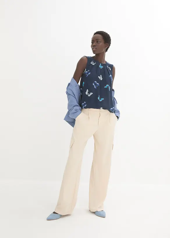 Halenkový top ze splývavé viskózy, bonprix