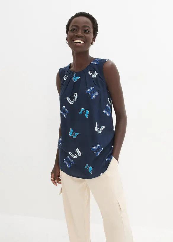 Halenkový top ze splývavé viskózy, bonprix