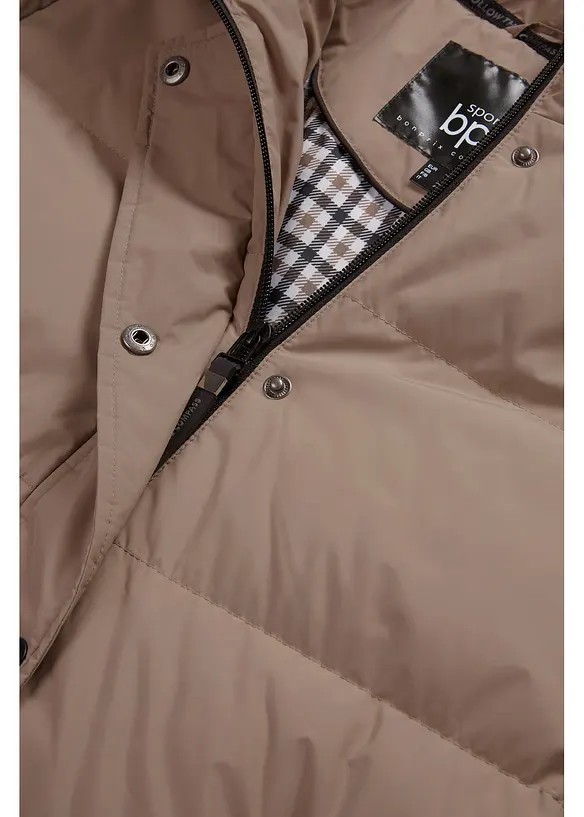 Péřový kabát s podšívkou s potiskem, vodoodpudivý, bonprix