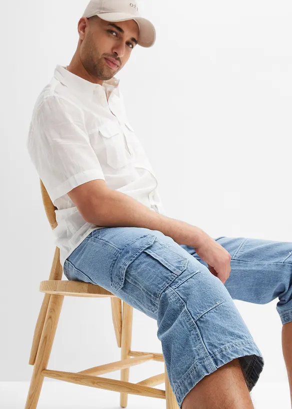 3/4 strečov&eacute; cargo dž&iacute;ny Regular Fit, Straight, bonprix