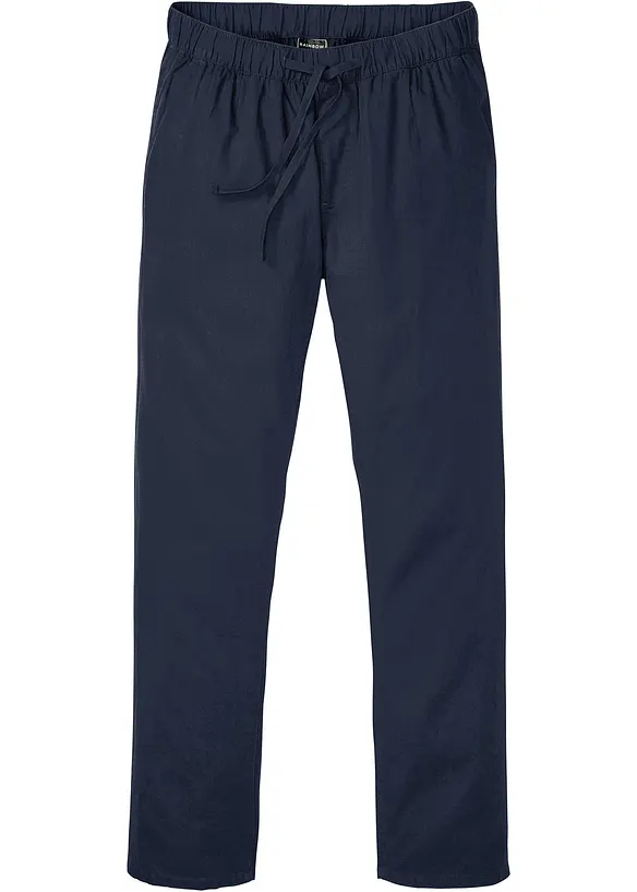 Kalhoty bez zapínání, Regular Fit s podílem lnu, Straight, bonprix