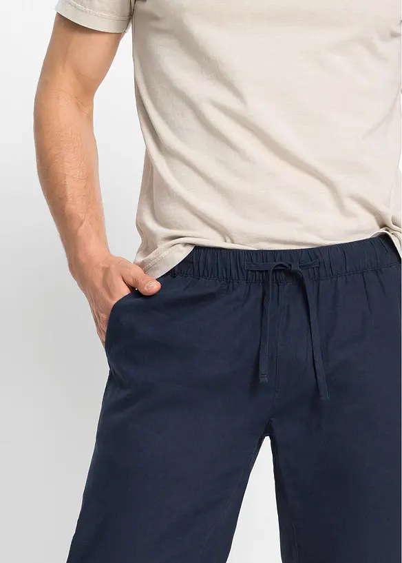 Kalhoty bez zapínání, Regular Fit s podílem lnu, Straight, bonprix
