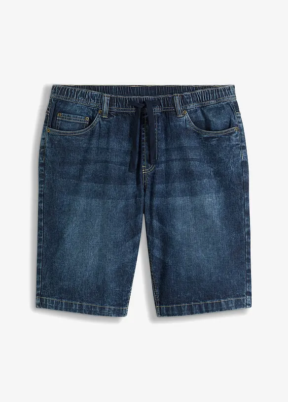 Lehké strečové džínové bermudy bez zapínání, Slim Fit, bonprix
