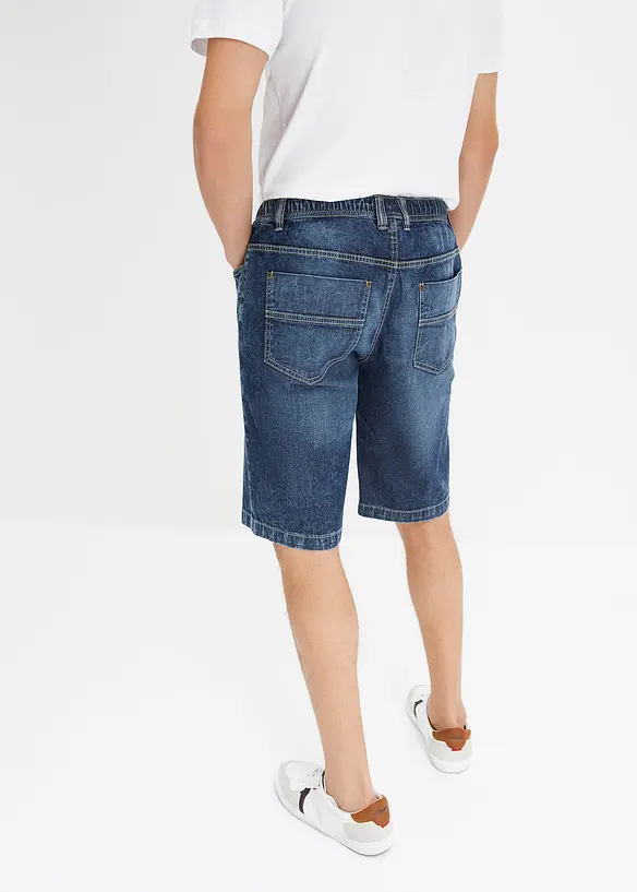 Lehké strečové džínové bermudy bez zapínání, Slim Fit, bonprix
