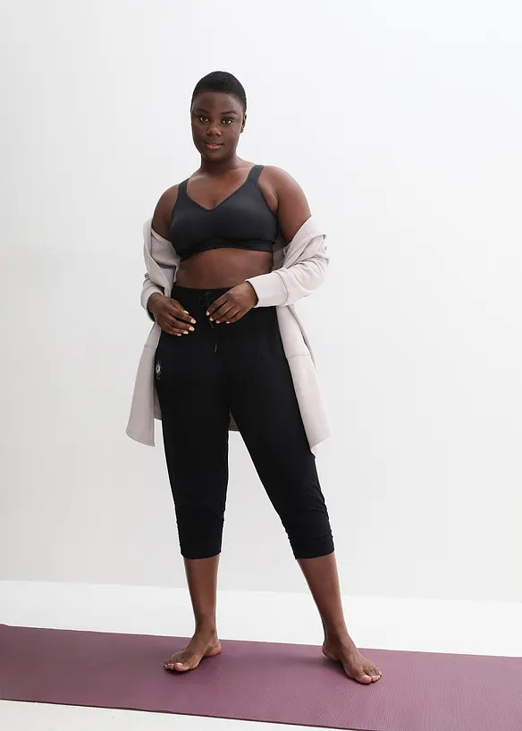 Har&eacute;mov&eacute; kalhoty s řasen&iacute;m na doln&iacute;m okraji, bonprix