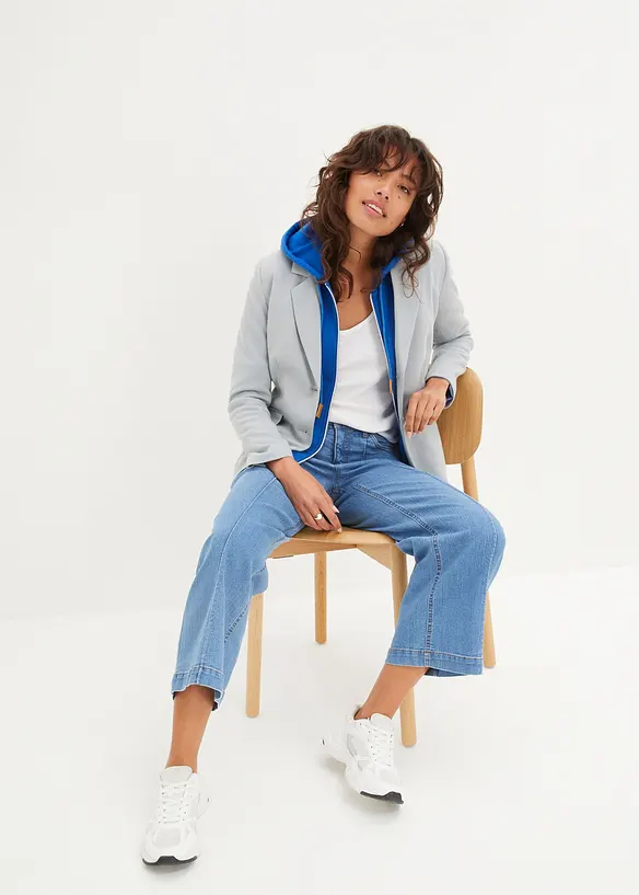 Wide Leg džíny Mid Waist, cropped, bonprix