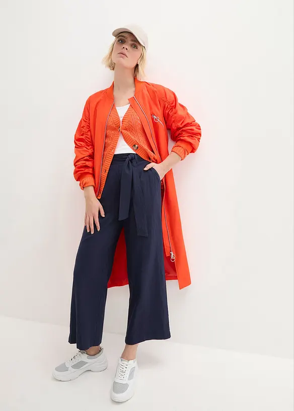 Kalhoty Culotte ze vzdušné lněné směsi, bonprix