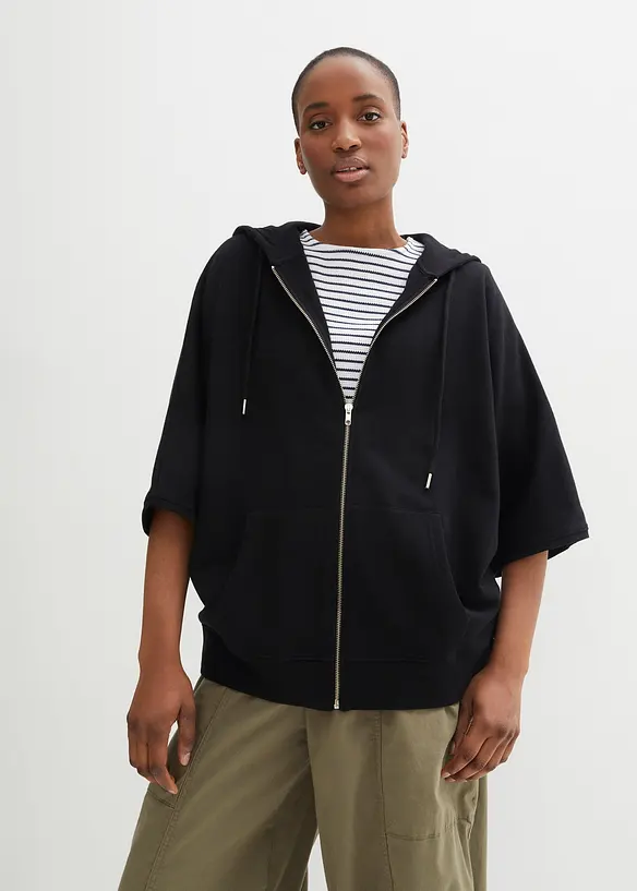 Prop&iacute;nac&iacute; mikina v peler&iacute;nov&eacute;m střihu, z udržiteln&eacute; bavlny, bonprix