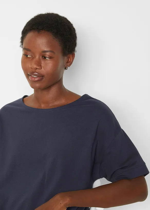Bavlněné oversized triko s postranními rozparky, bonprix