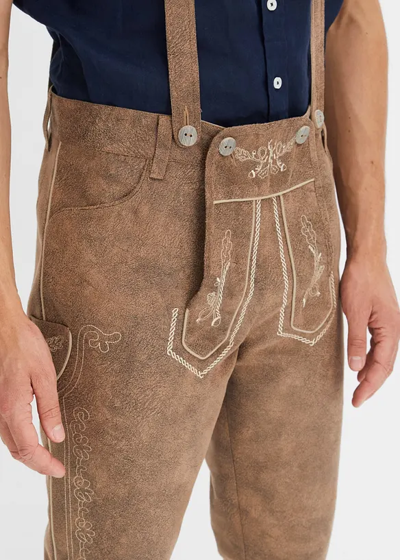 Krojové kalhoty s vázáním pod koleny, z umělé kůže, bonprix