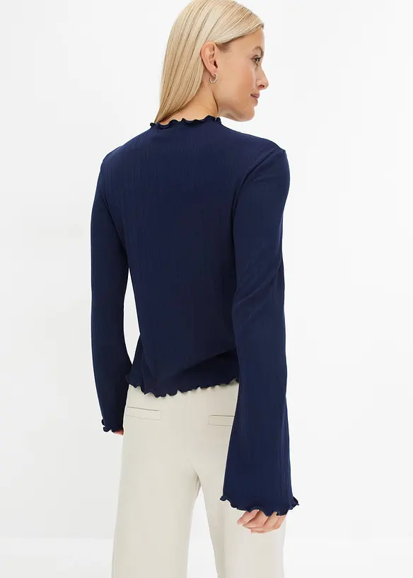 Žebrovan&eacute; triko, dlouh&yacute; ruk&aacute;v, bonprix